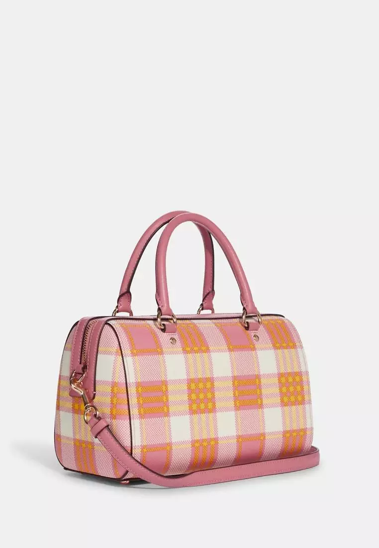 Coach hotsell Rowan Satchel With Tartan Plaid Print