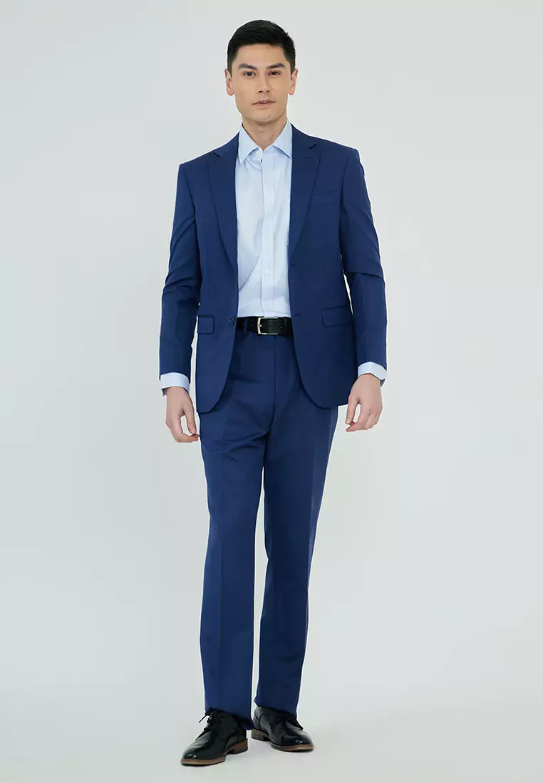 Solid Stretch Slim Fit Suit Blazer