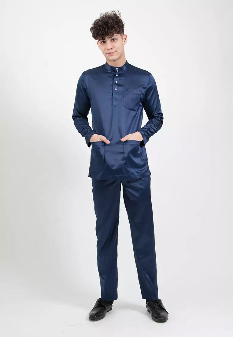 Alain Delon Slim Fit Baju Melayu - 19024006-39Navy