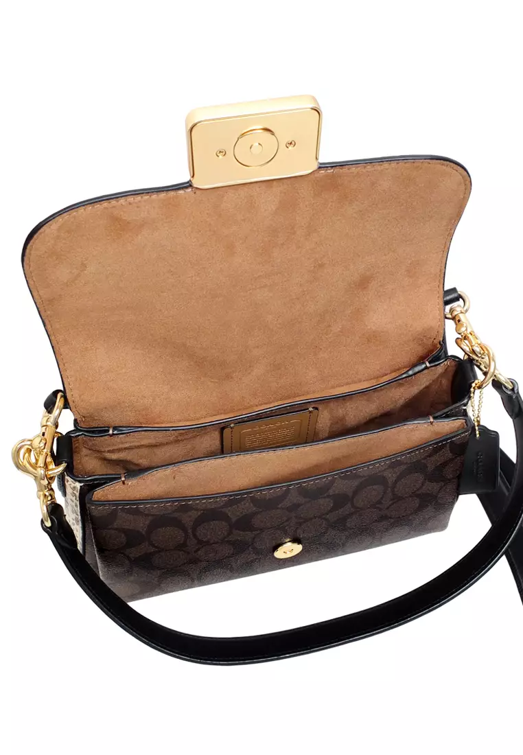 Buy COACH Coach Grace Shoulder Bag In Signature Canvas Dark Brown