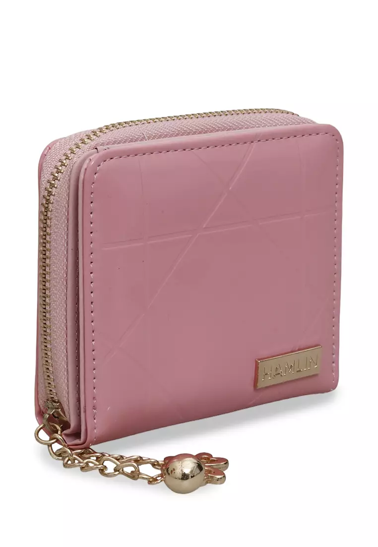 Fisseha Dompet Lipat Wanita Many Slot Mini Wallet Motif Polos Material Leather ORIGINAL - Pink