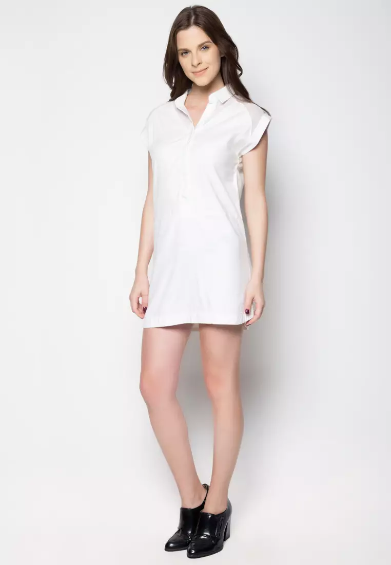 White mesh tshirt dress sales