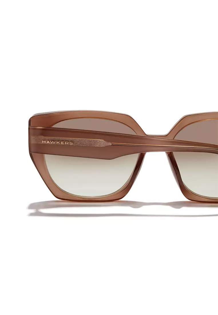 HAWKERS Light Brown Nature Eco Boujee Sunglasses For Women, Female. Official Product Designed In Spain
