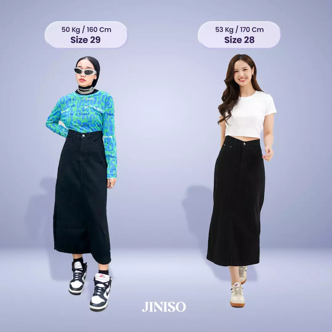 Highwaist Rok Slit Jeans Panjang 994 SEVENTY