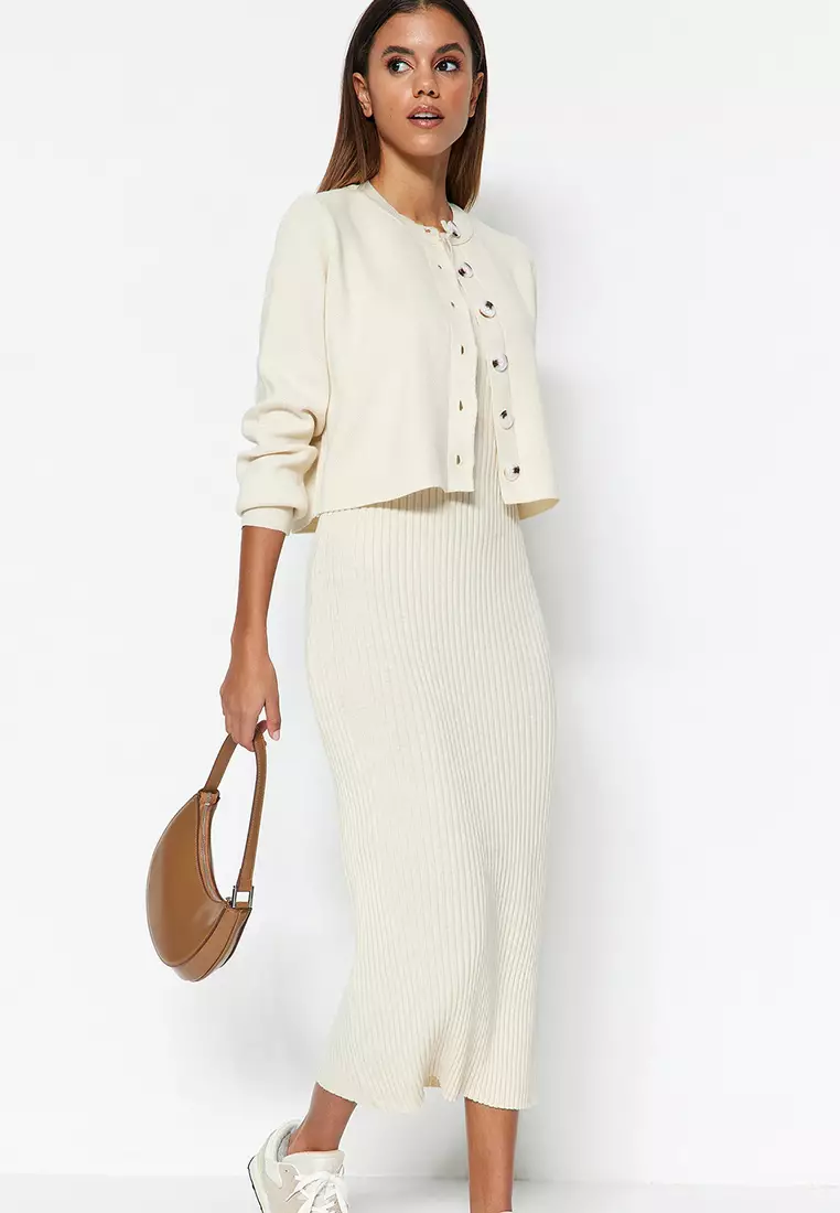 Knitted Cardigan and Dress Set
