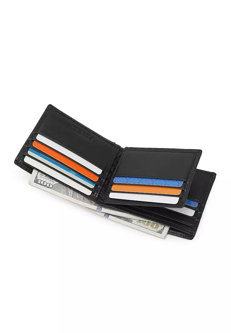 Men's Genuine Leather RFID Blocking Wallet  (Dompet Pria Kulit Genuine RFID Blocking) - Hitam
