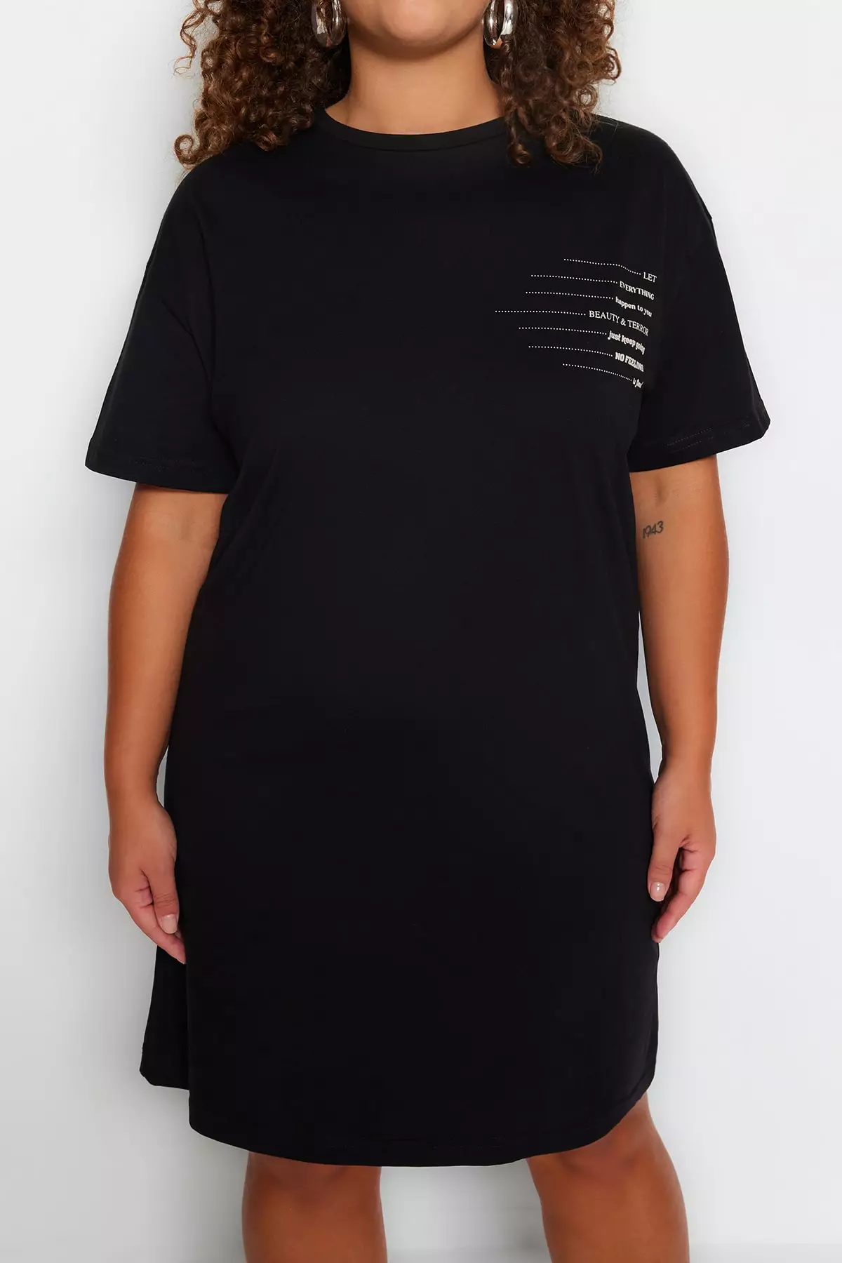 Plus Size Round Neck T-Shirt Dress