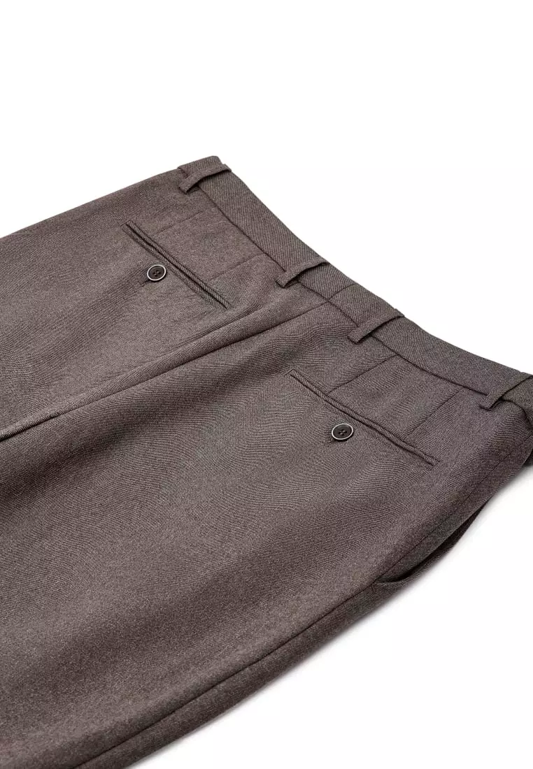 G2000 Teflon Smart Fit Twill Suit Pants with Elastic Waist Band