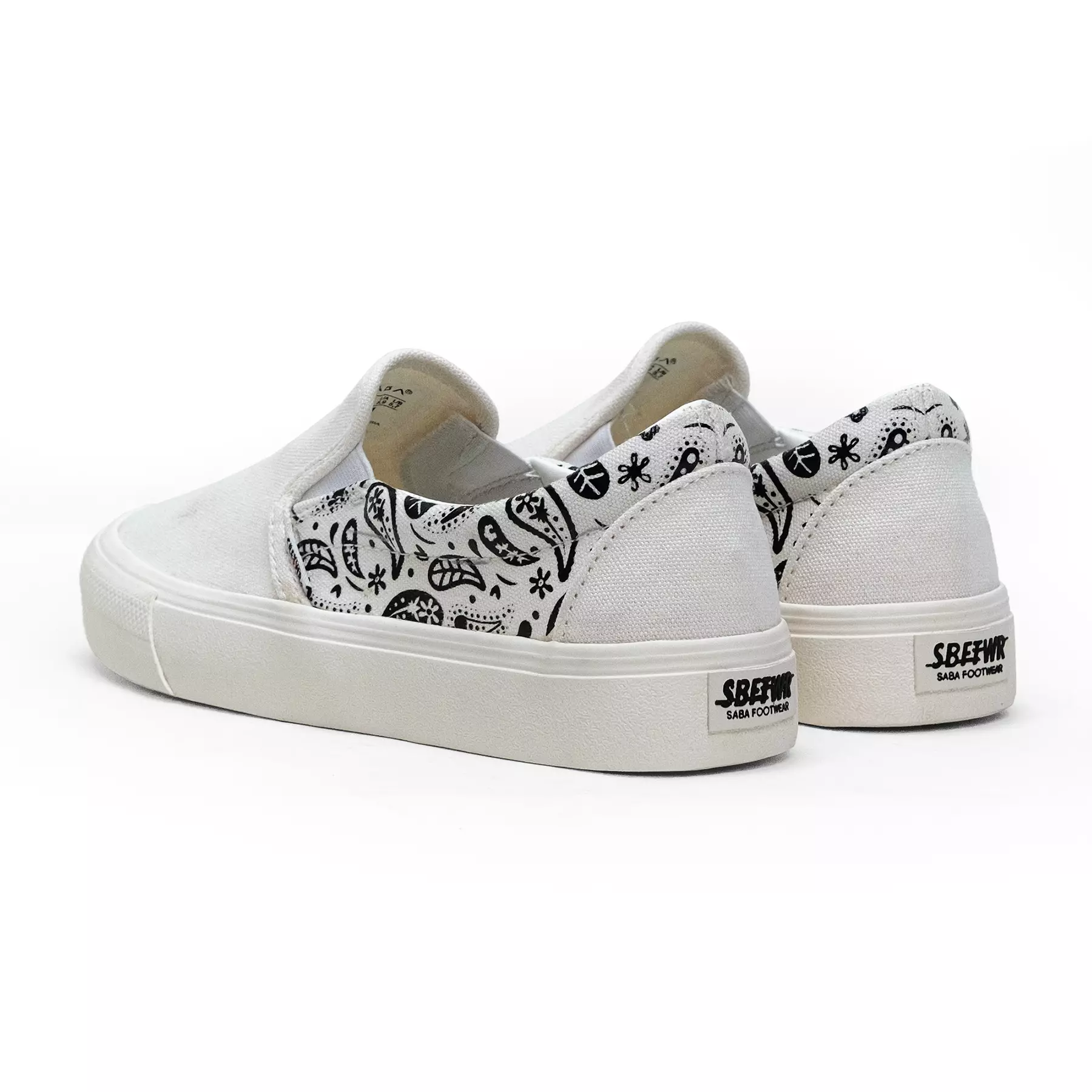 SABA  Slip on Paisley Off White - Sepatu Sneakers Casual Pria Wanita