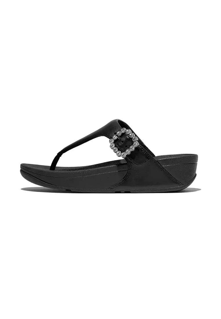 FITFLOP Lulu Women Crystal-buckle Leather Toe-post Sandals