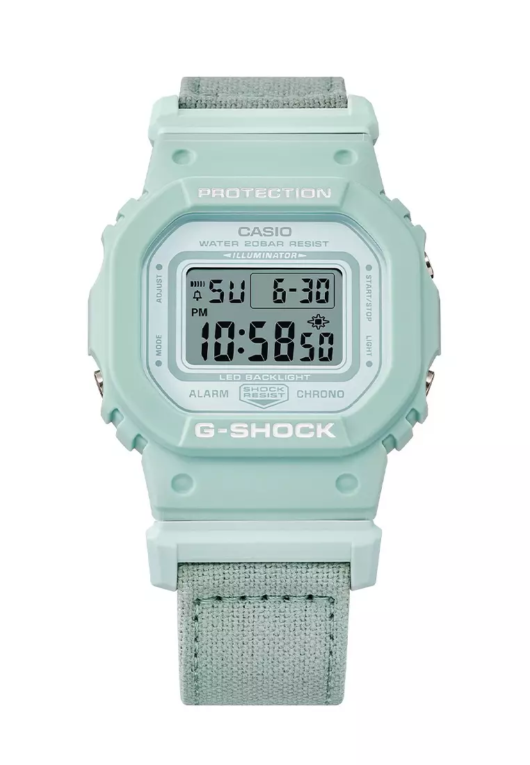 Jam Tangan Digital Wanita Casio G-Shock - Light Green Truecotton Strap - GMD-S5600CT-3D