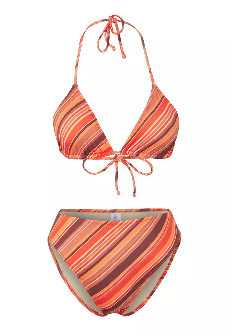 Plaid Patterned Triangle High Waist Bikini Set TBESS25BT00188