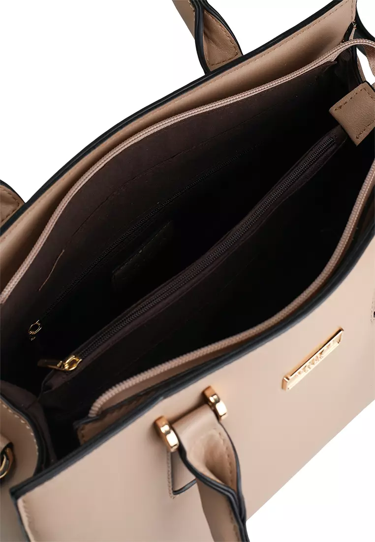 Faux Leather Convertible Tote Bag