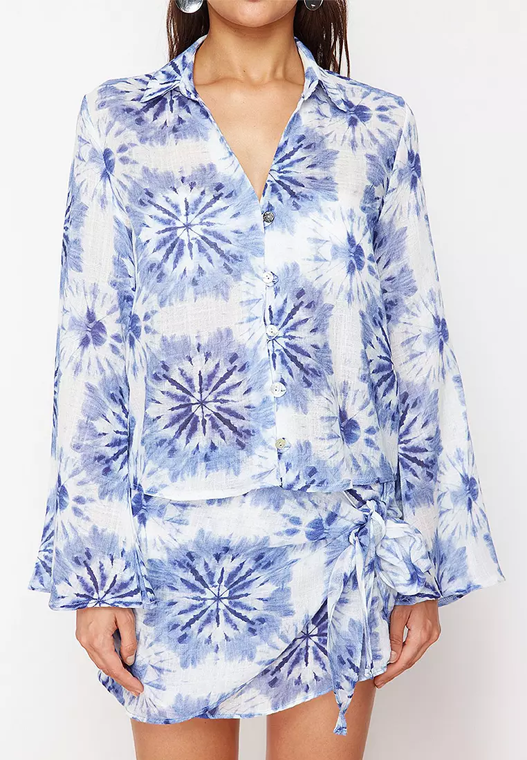 Patterned Crop Shirt