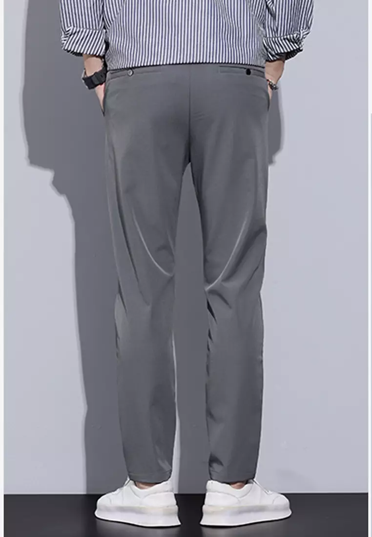 彈性腰圍修腳西褲