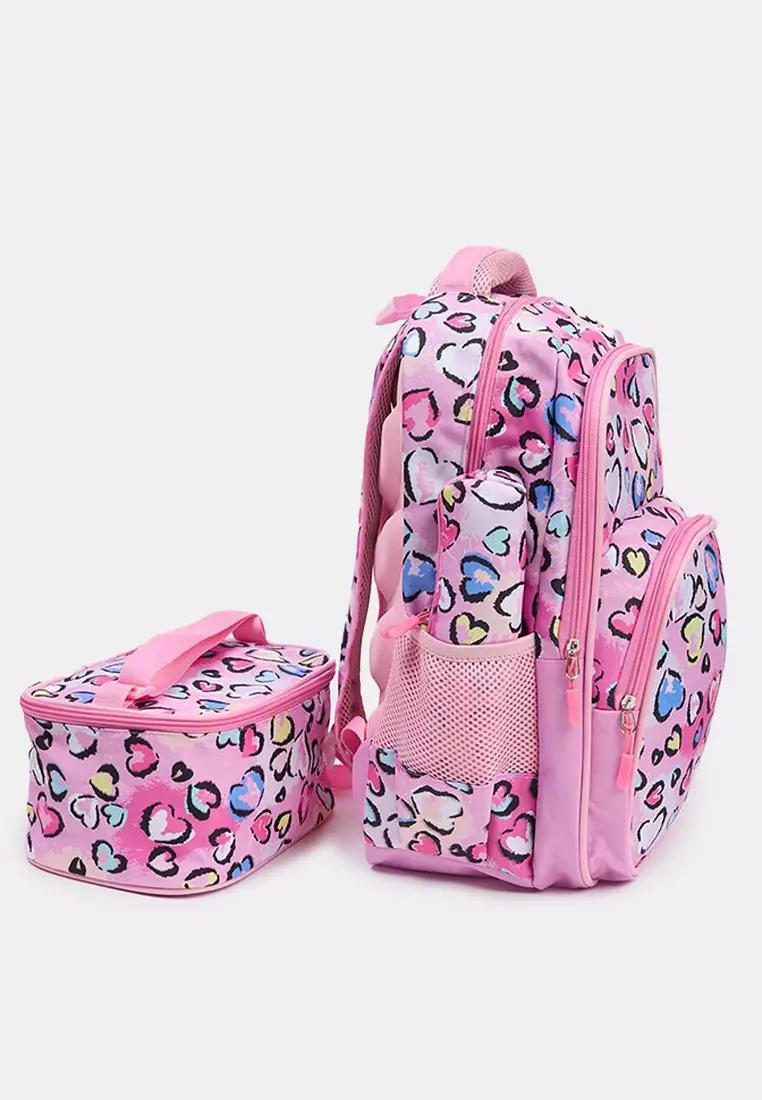 3-Piece Girls' Kids Insulated Lunch Box Pen Holder School Backpack