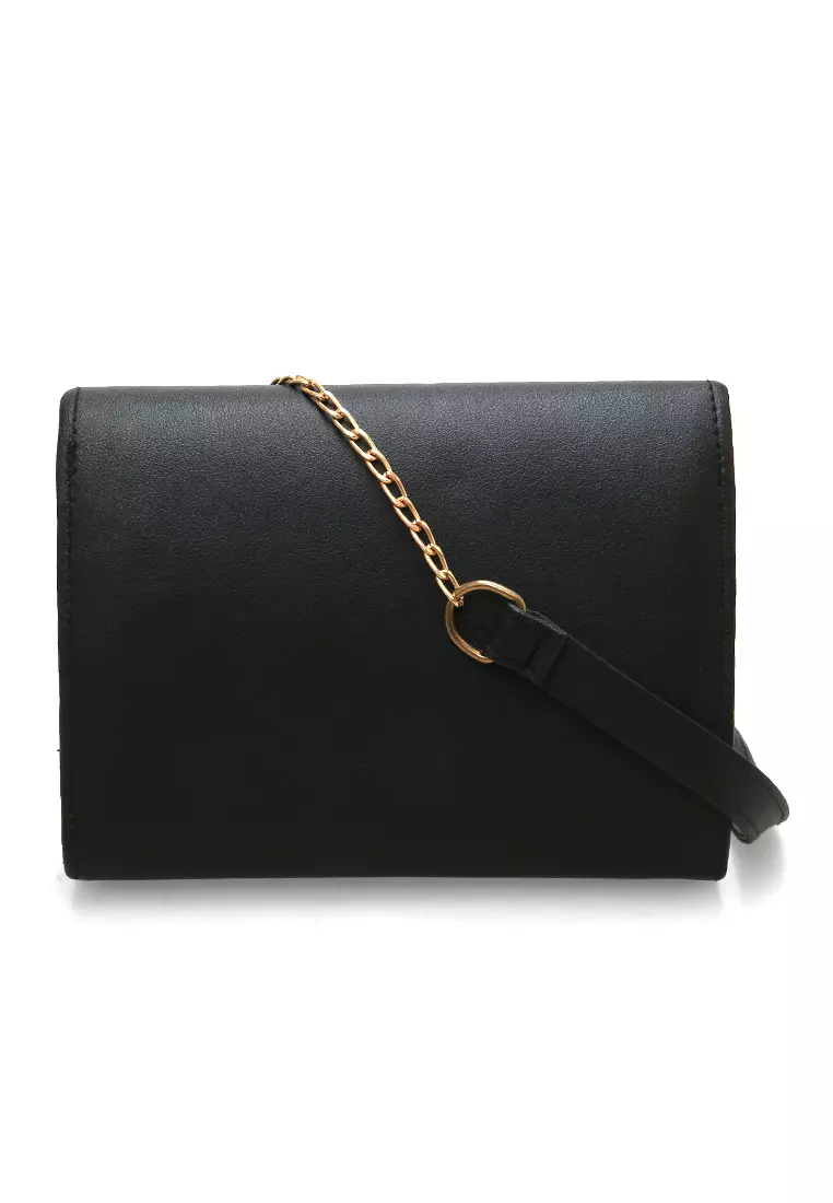 Michela Tas Selempang Wanita Rantai Premium Good Quality - Black