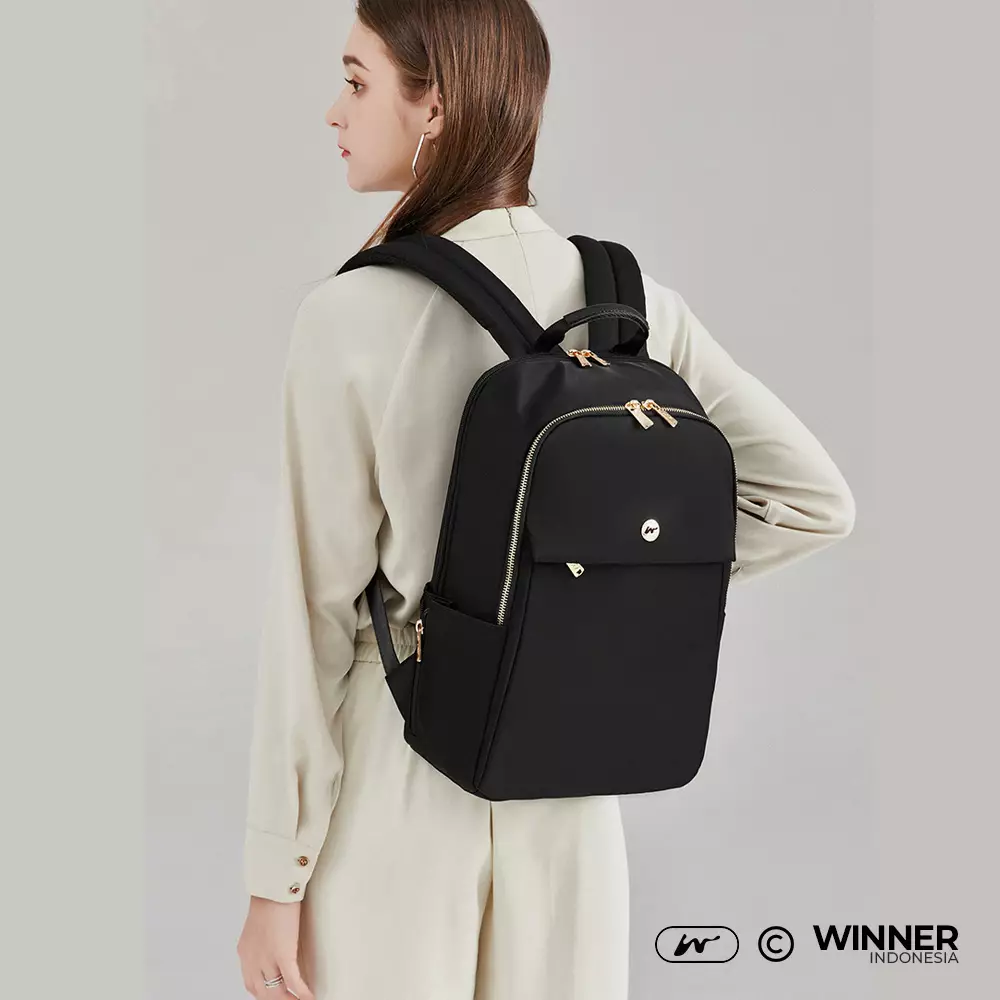 WINNER Tas Ransel Laptop 13,3 inch Oxford Anti-Air Backpack Korean Style (T14-047-9837) - Warna Hitam 13,3 inch