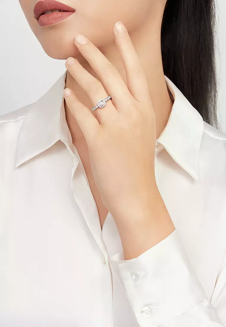 HABIB Halo Diamond Ring in 375/9K White Gold 264840922(WG)