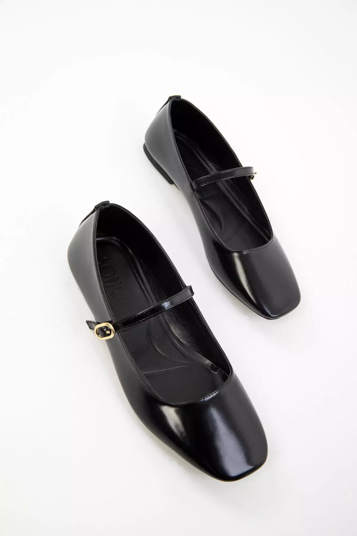 Black Patent Leather Women's Ballerinas 20237