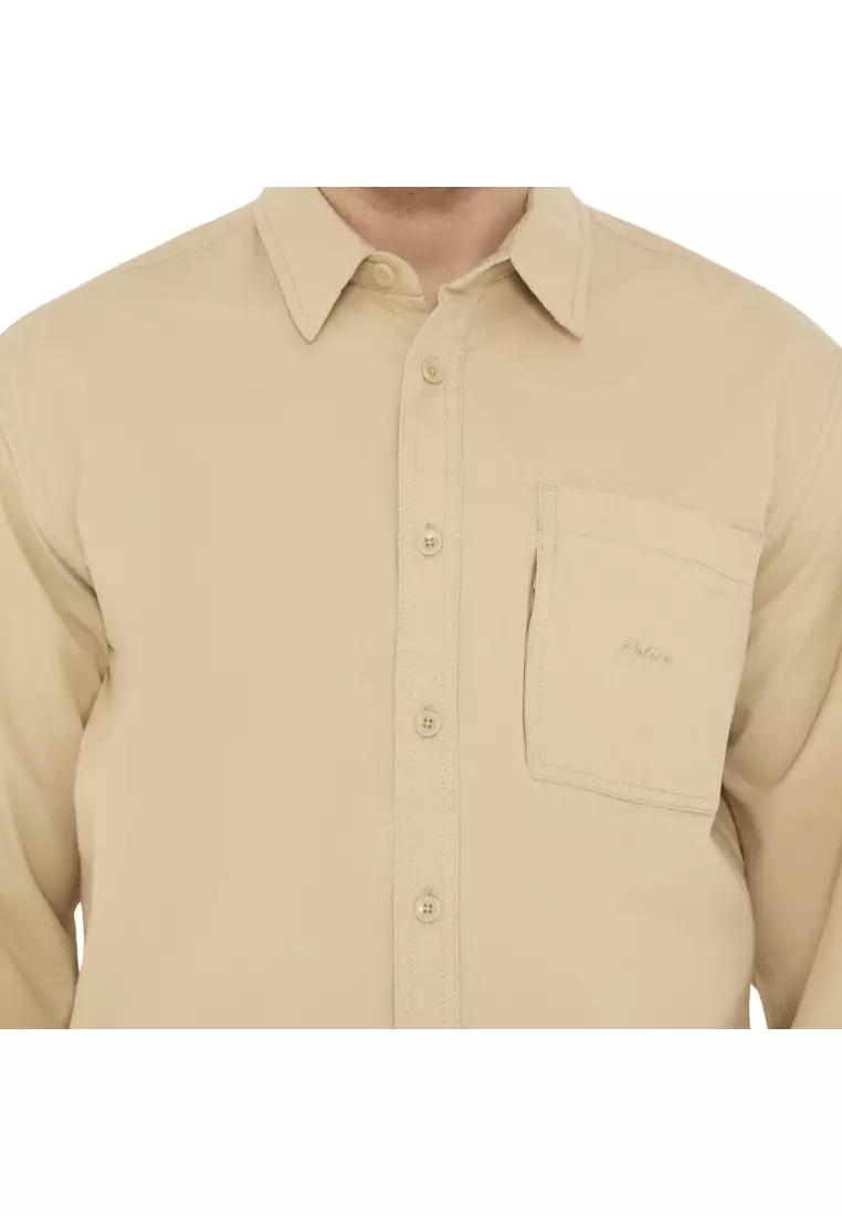 POLICE Kemeja Polos Basic Regular Fit Lengan Panjang Pria