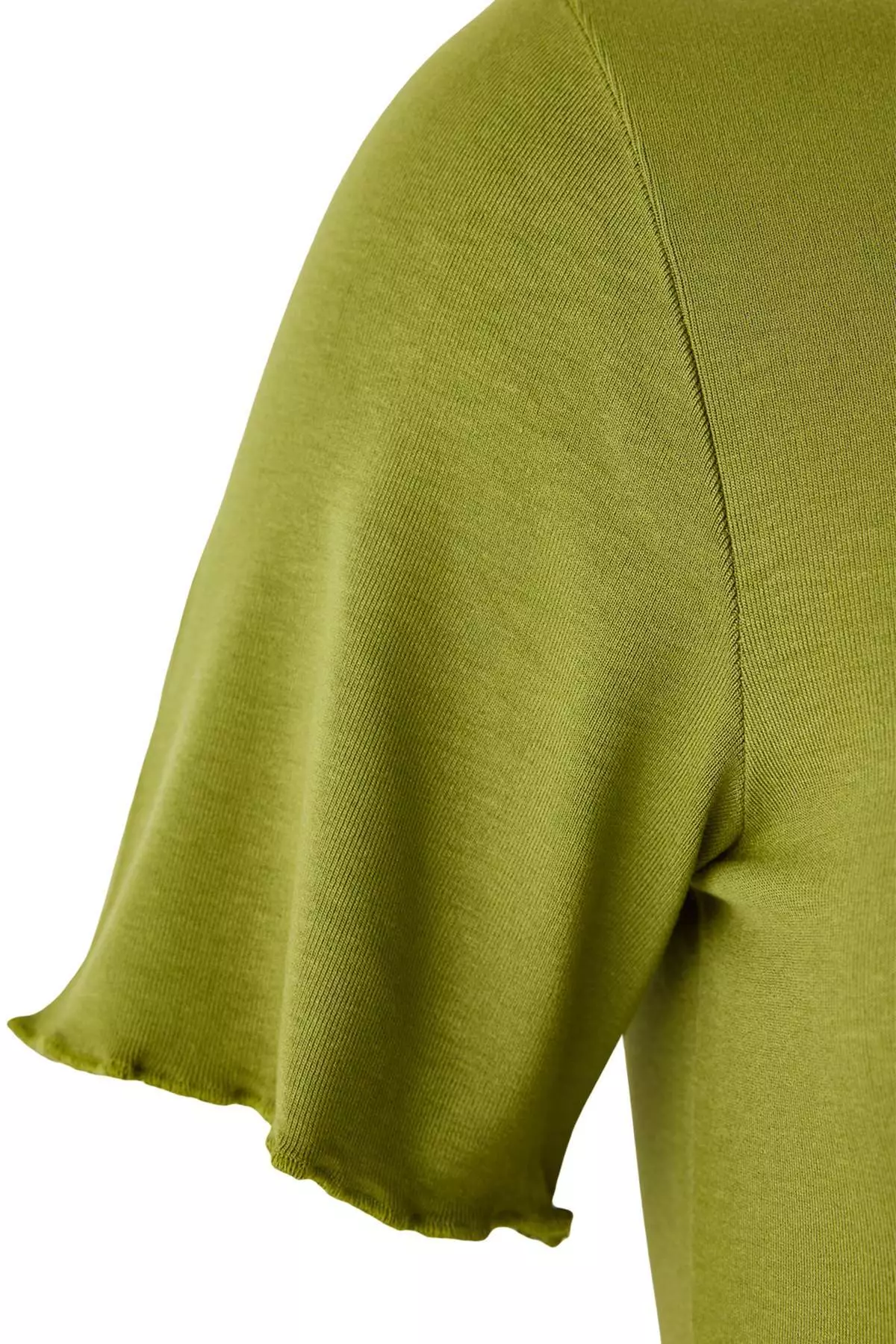 Wardrobe Essentials Oil Green Collar Piped Detail Soft Keys Knitted Blouse Tbbss26Af00025