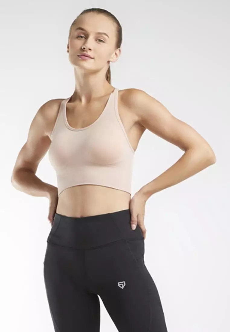 Fitwear - SportBra Olahraga Wanita RIN RIBBED CROP HOOK - Latte