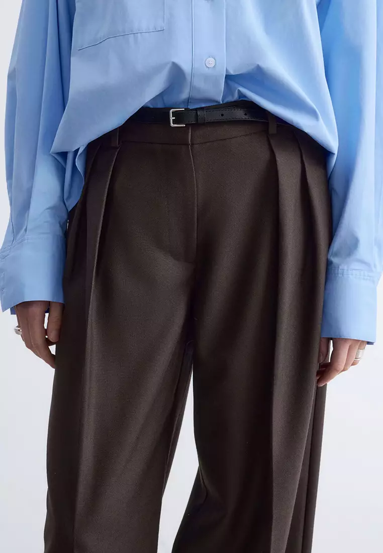 Wool-Blend Tailored Trousers