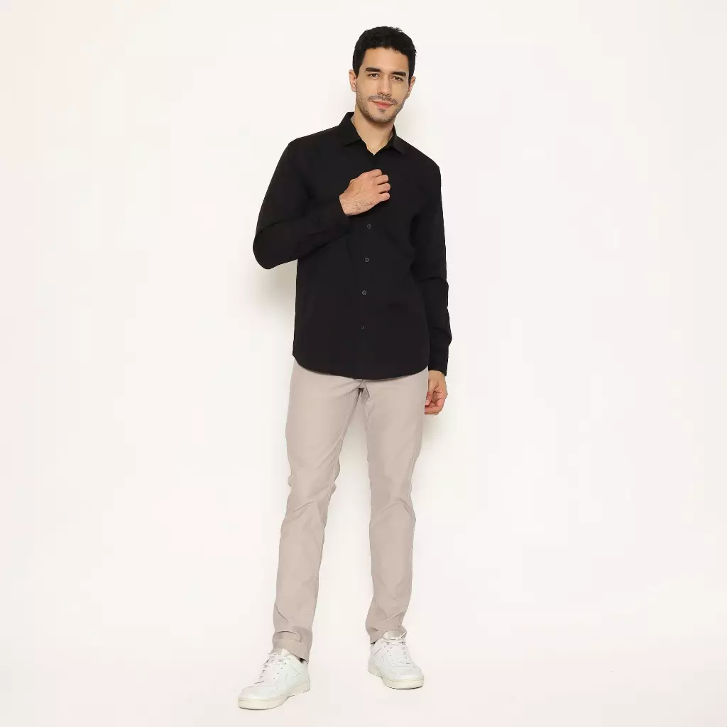 AMK Kemeja Pria Lengan Panjang SHS MASAHIRO L/S Premiere Solid Black