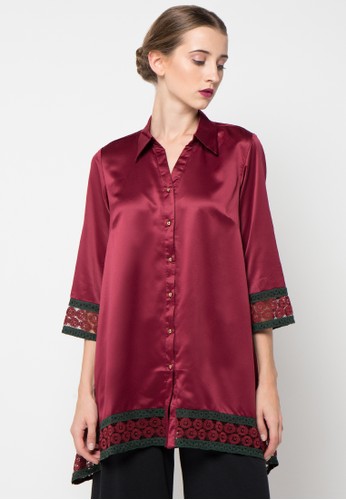Satin Shirt With Lace