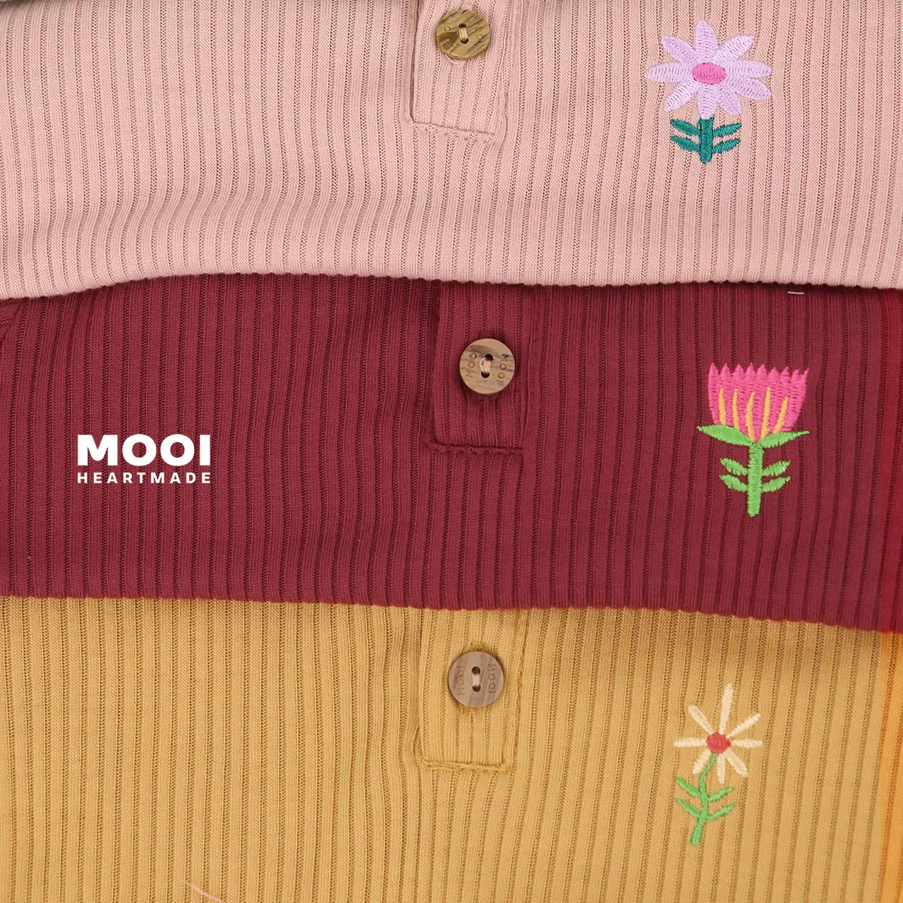 Mooi Atasan Anak Perempuan Laura Rib Top - Marigold