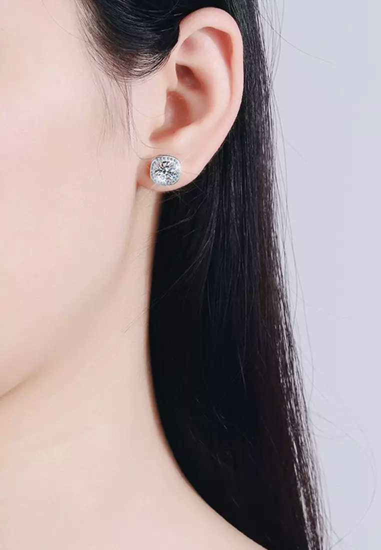 Anting Anting Wanita Berlian 1 Karat Sertifikat GRA Fashion