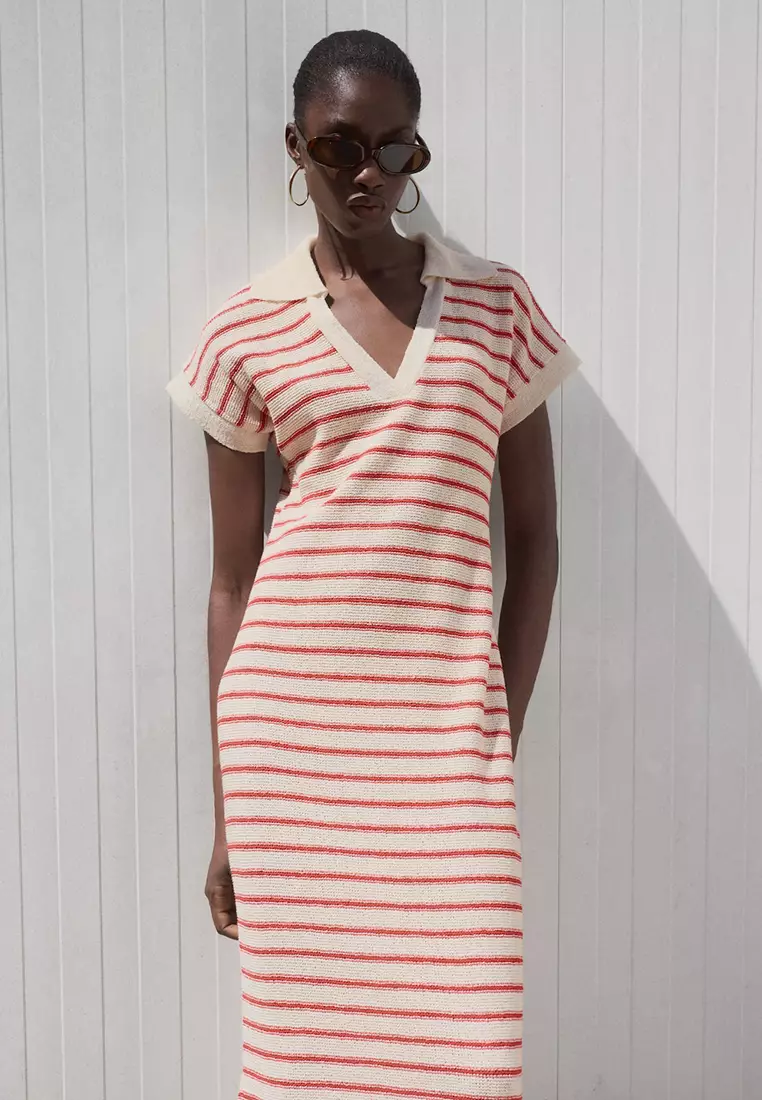 Long Striped Knitted Dress