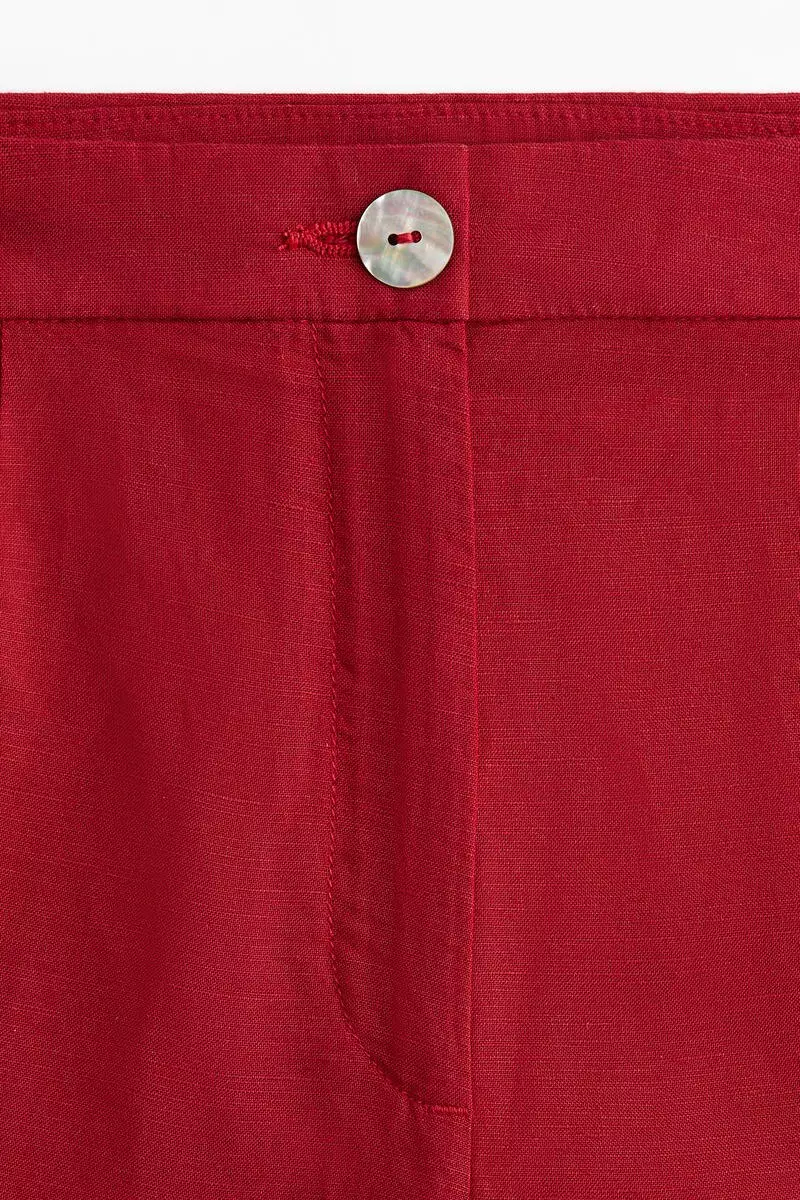 Linen-blend trousers