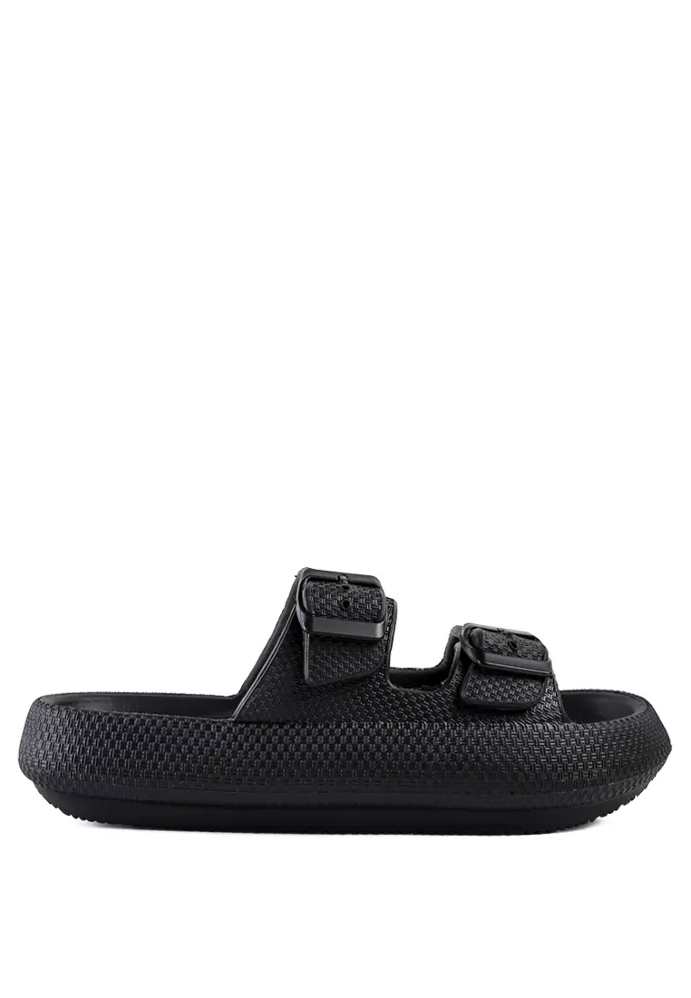 Discount on London Rag  shoes - SKU: Black Eva Slides