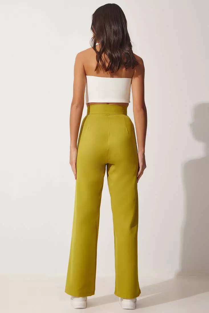High Waist Pleated Pants