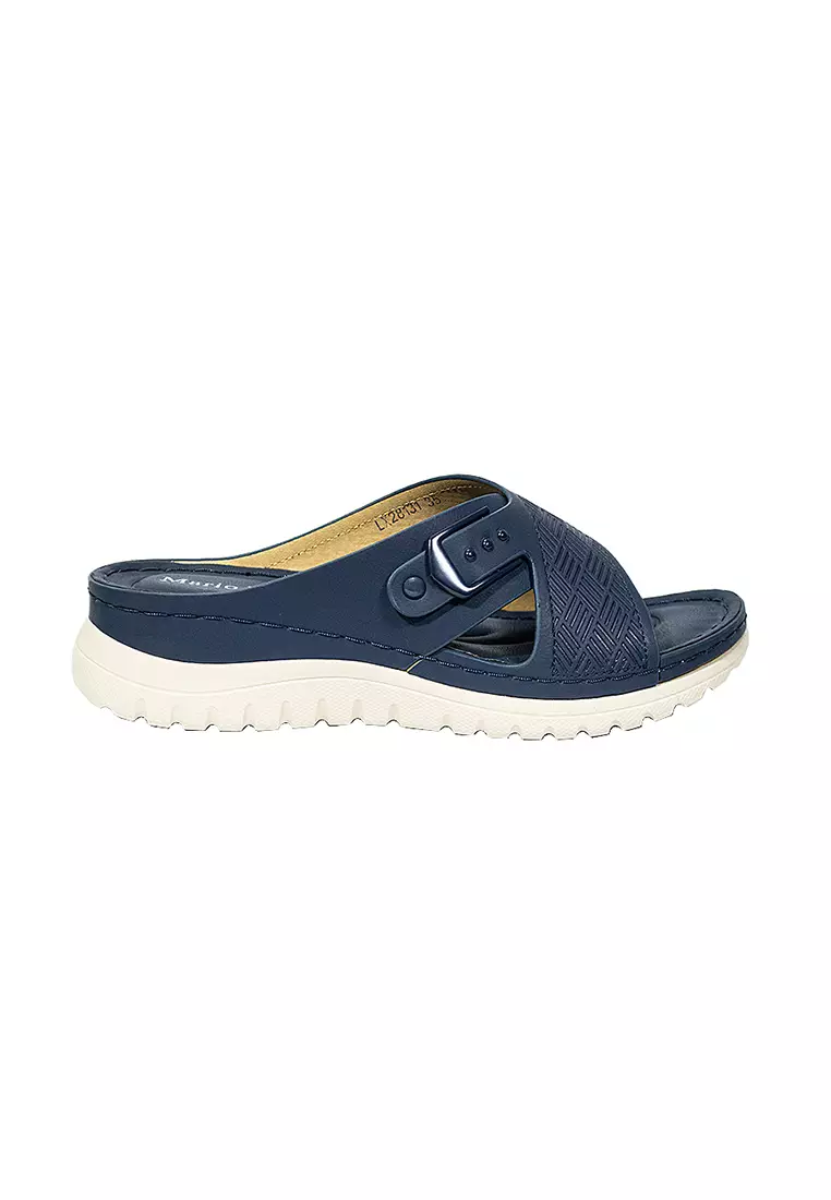 Discount on Mario D' boro Runway  shoes - SKU: Women's Flats Sandals LY 28131 Navy Blue C65
