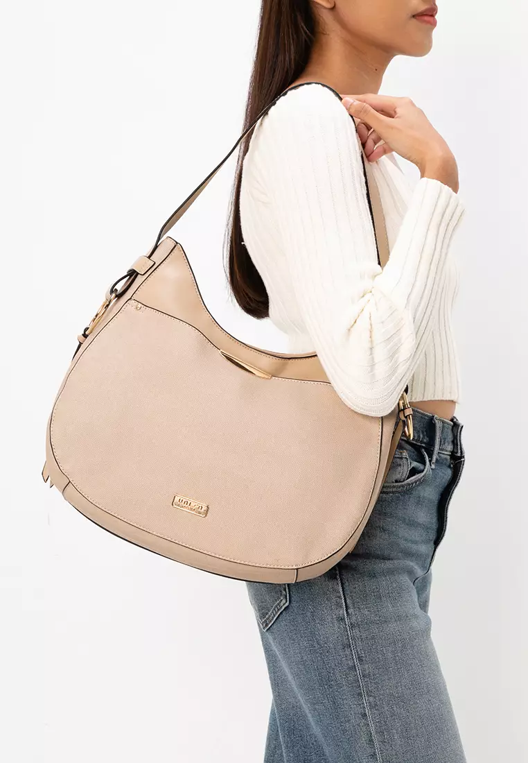 Duo-Texture Convertible Shoulder Bag