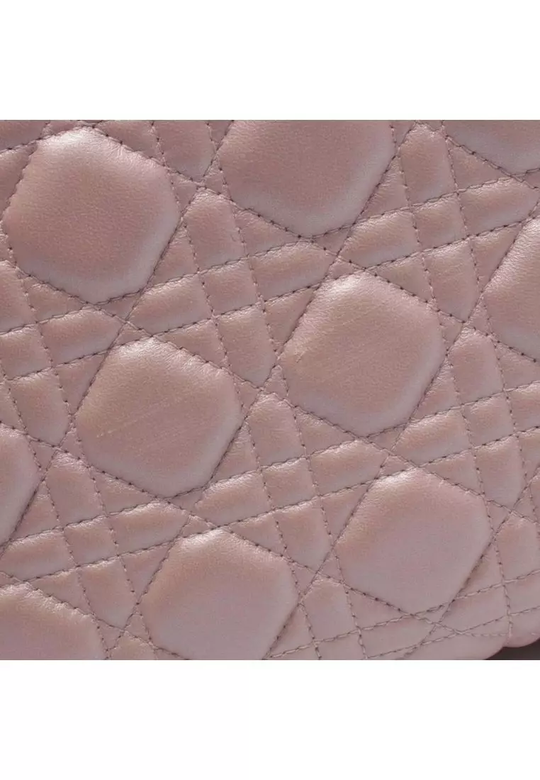 Pre-Loved Dior Medium Iridescent Lambskin Cannage Lady Dior