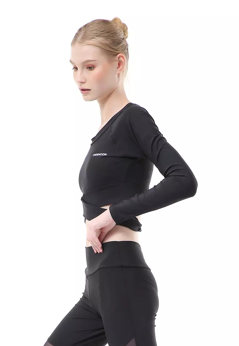 Felisa Baju Senam Aerobik Atasan Wanita Long Sleeve Premium Quality - Hitam