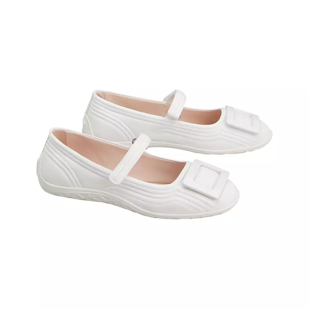 Viv Low Leather Mary Janes White