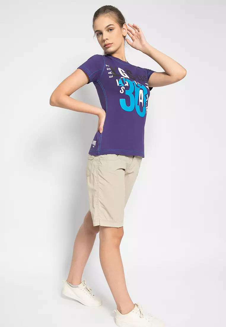 LGS - Kaos Wanita - Motif Sablon - Ungu - LTS.555.O835M.050.C