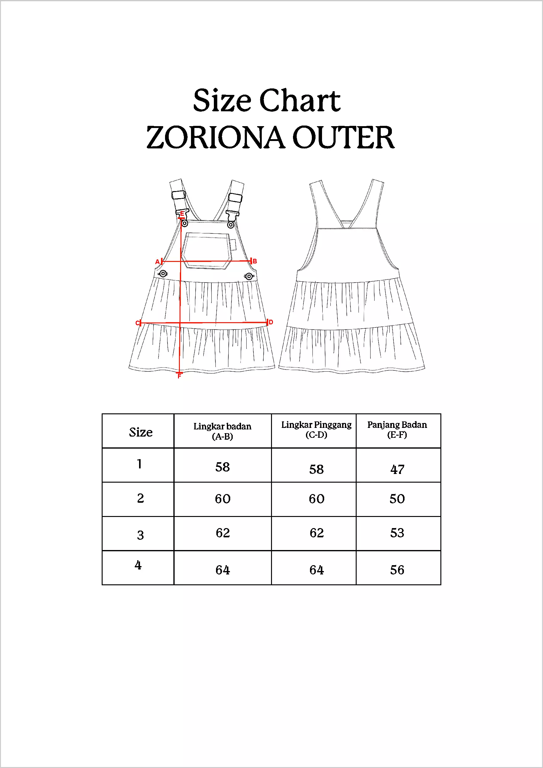 Qna Girl Zoriona Overall Dress Midi Anak Multicolor