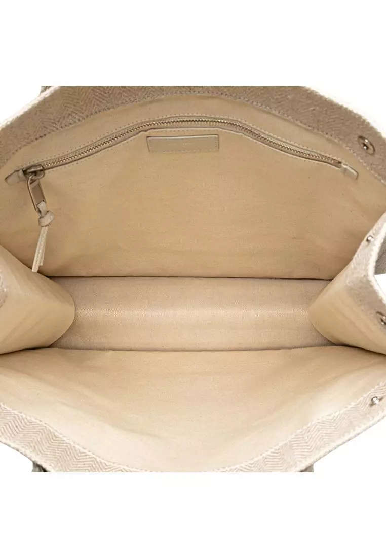 Pre-Loved Saint Laurent Canvas Rive Gauche North South Tote