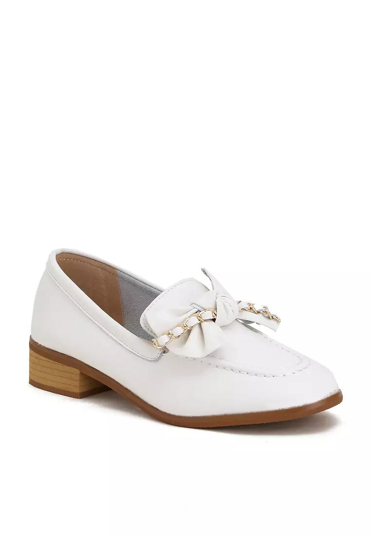 Leather Bowknot Loafers TH118-21