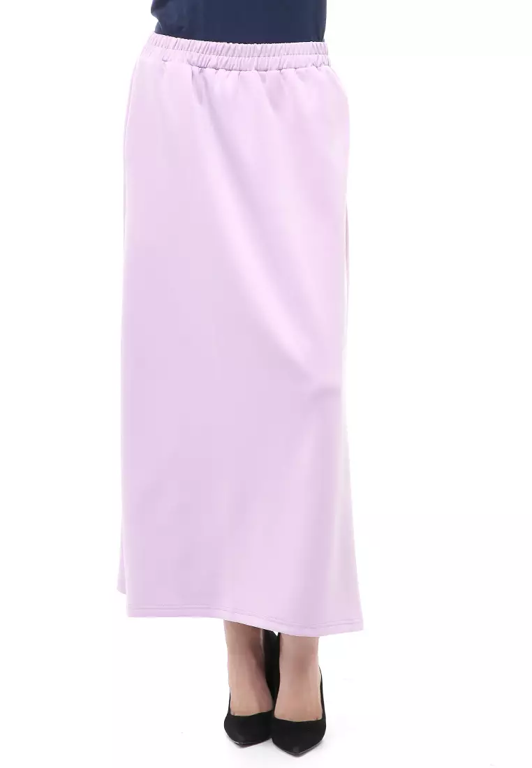 Rok Panjang Muslimah Polos Bawahan Wanita Regular Fit All Size - Violet