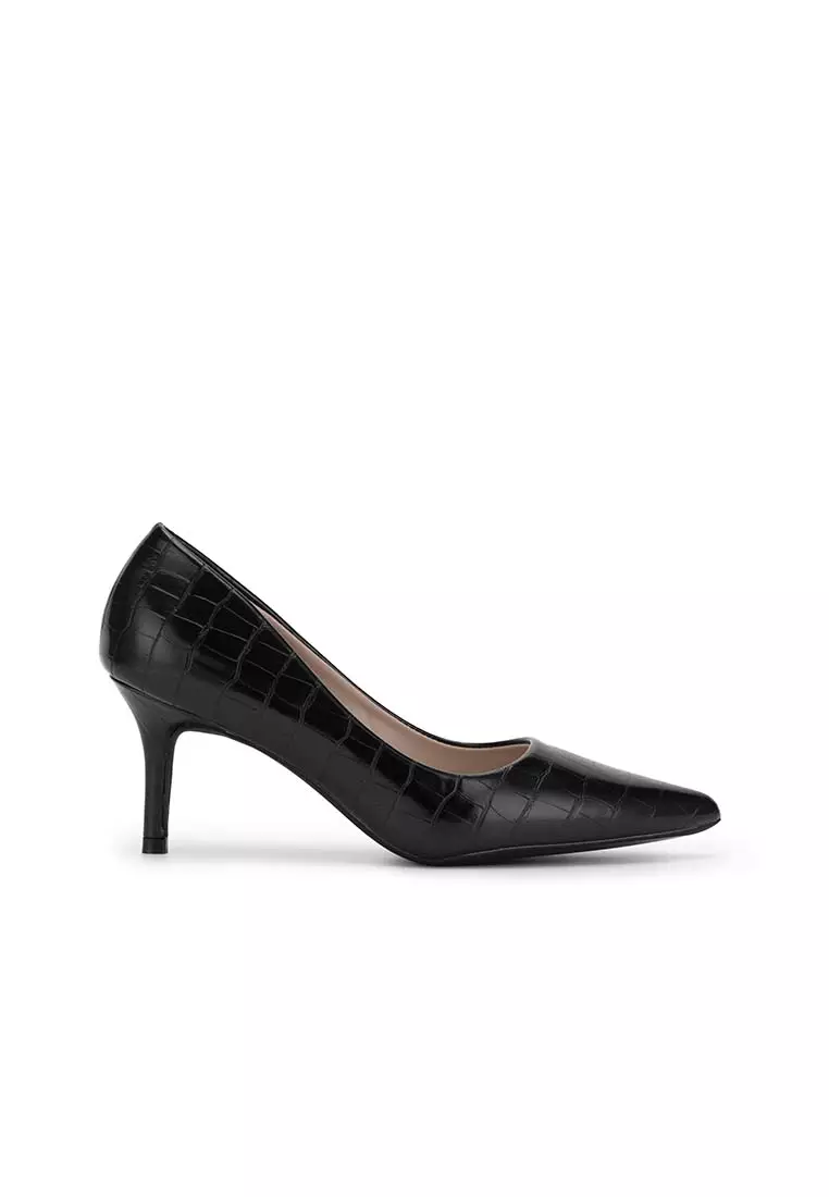 Discount on Nose  shoes - SKU: Faux Croco High Heel Pump