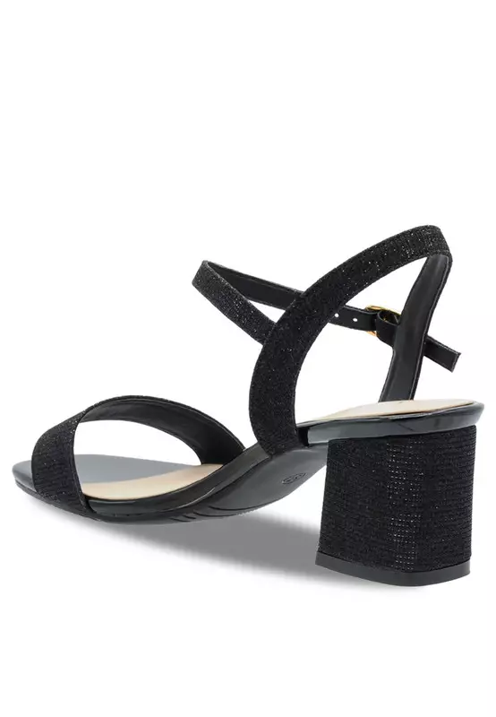 Sling Back Faux Leather Strap Casual Heels