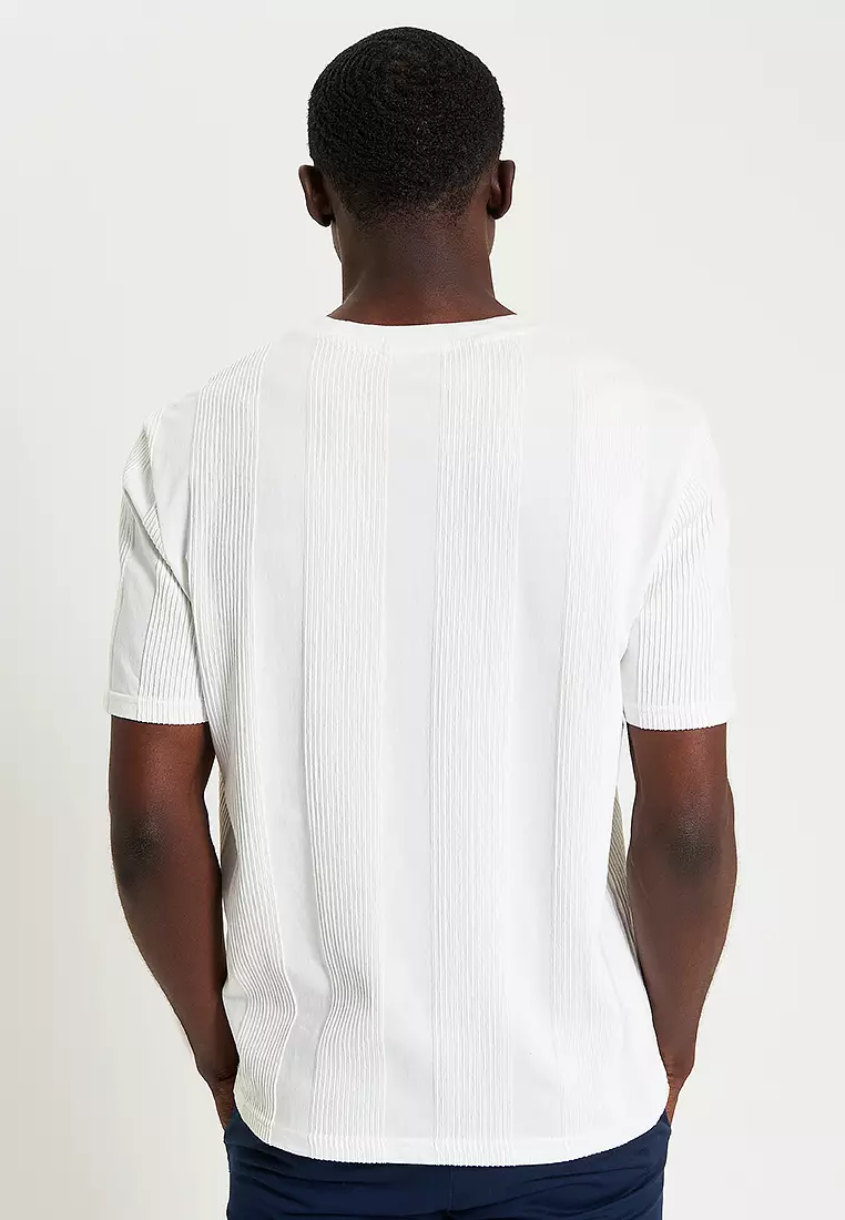 Textured Vertical Stripe Tee