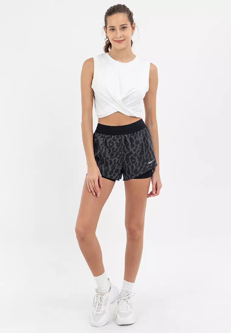 Women's Dri-FIT Mid-Rise 2-in-1 Printed Running Shorts